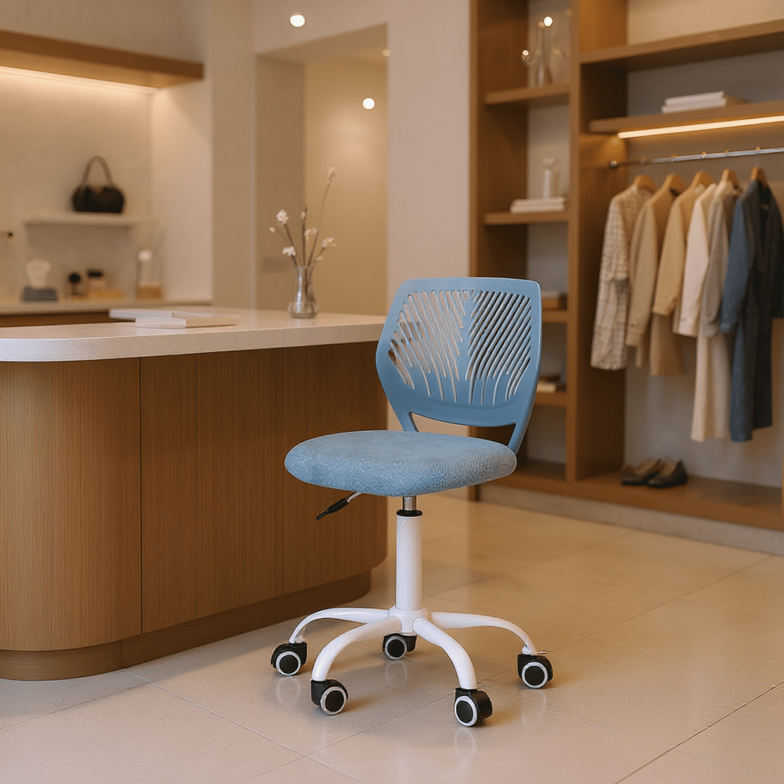 Homy Casa Modern Swivel Office Lobby Reception Chair for Professional Waiting Room, Cloud Gray