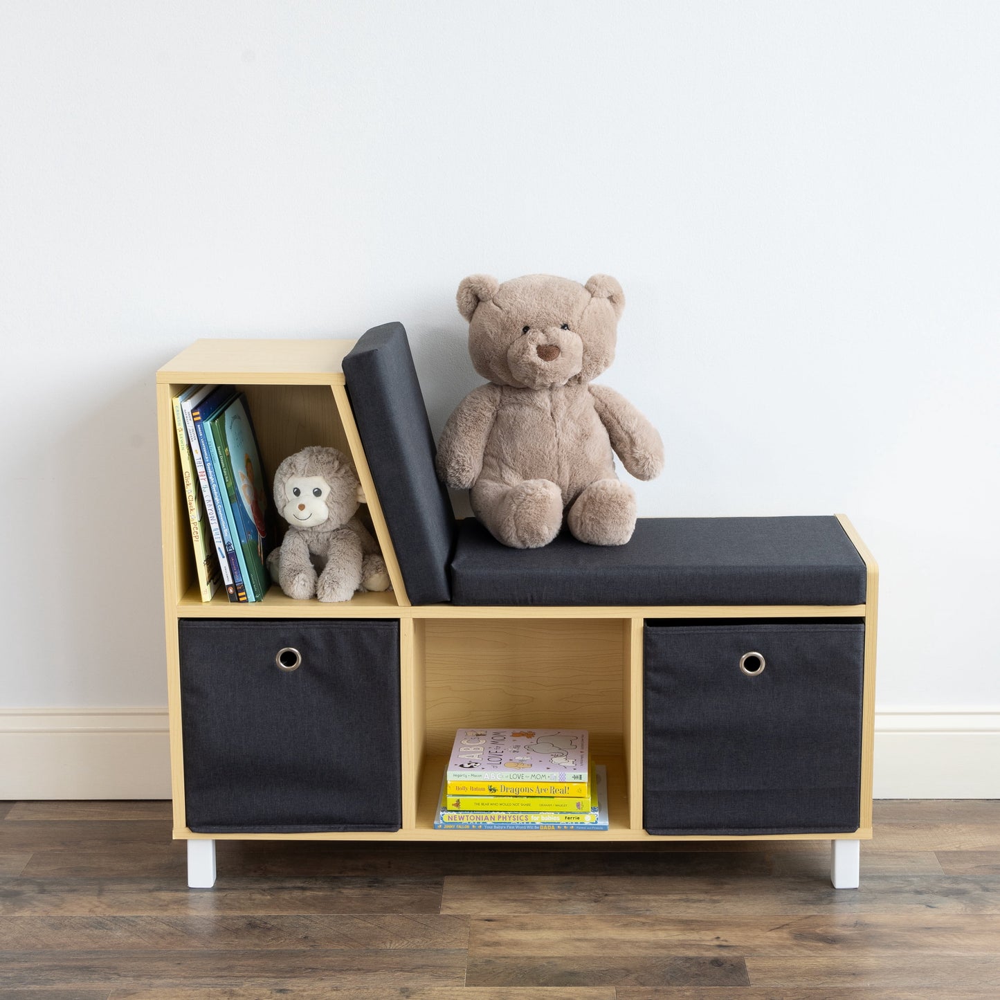 Humble Crew Dalton Toddler Book Nook, Natural/Black/White/Grey