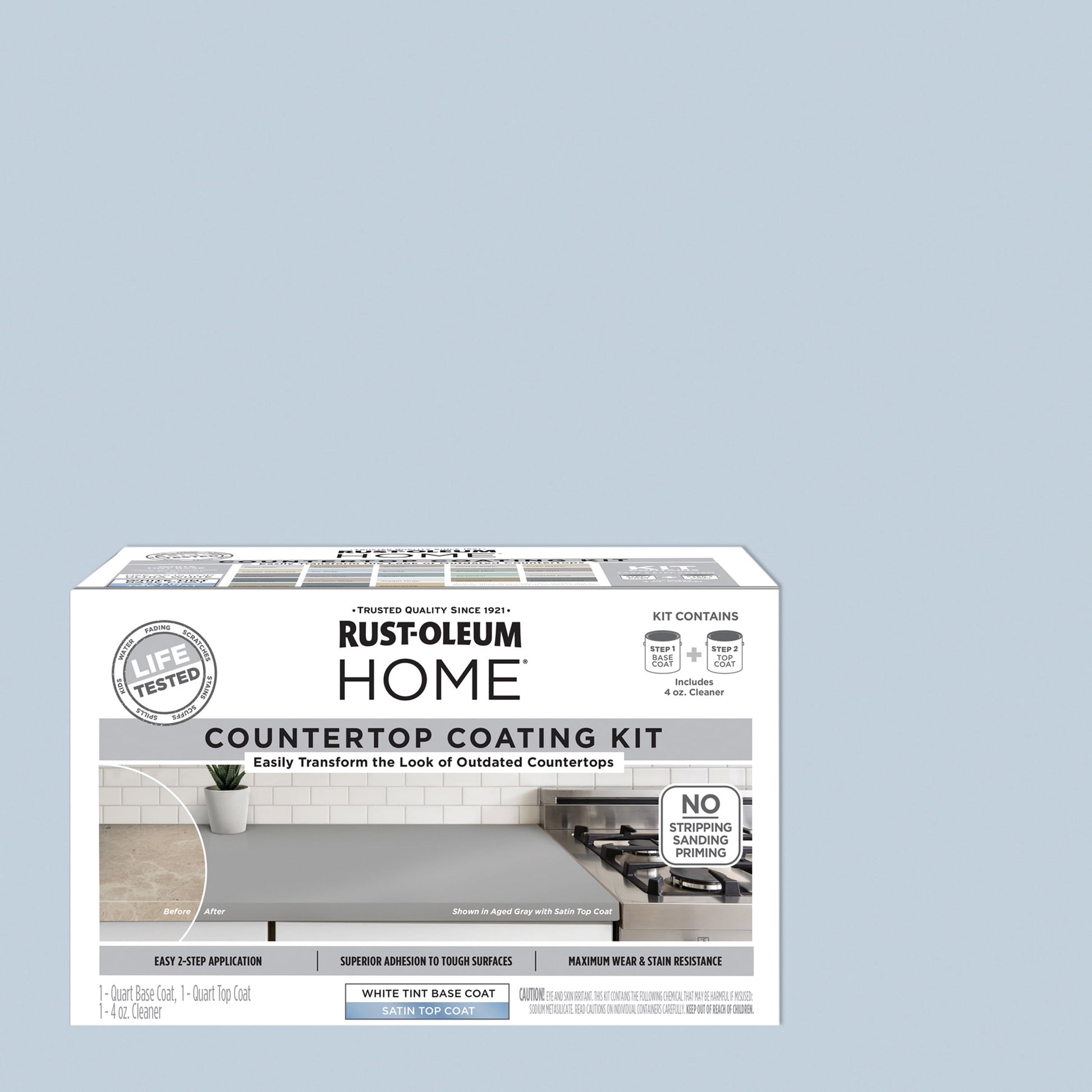Icy Gray, Rust-Oleum HOME Countertop Satin Coating Kit-38496210T, Quart