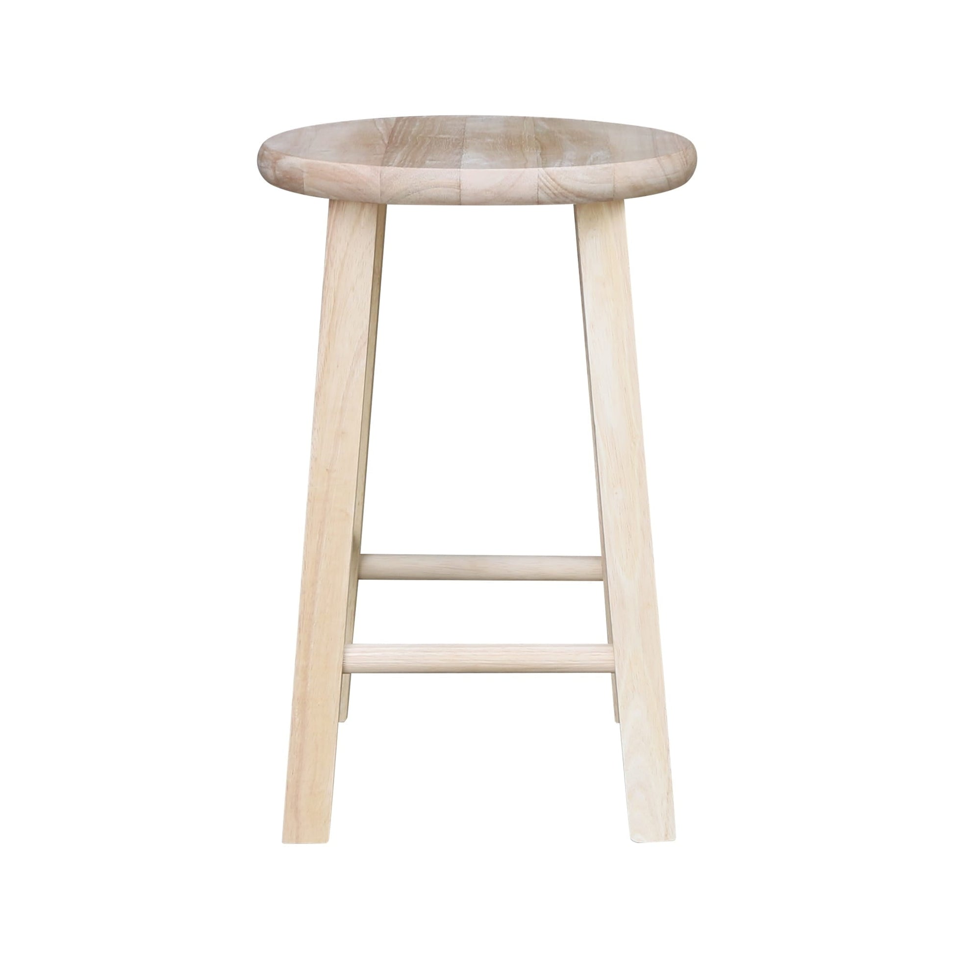International Concepts 18-in Round Top Wood Stool, Unfinished
