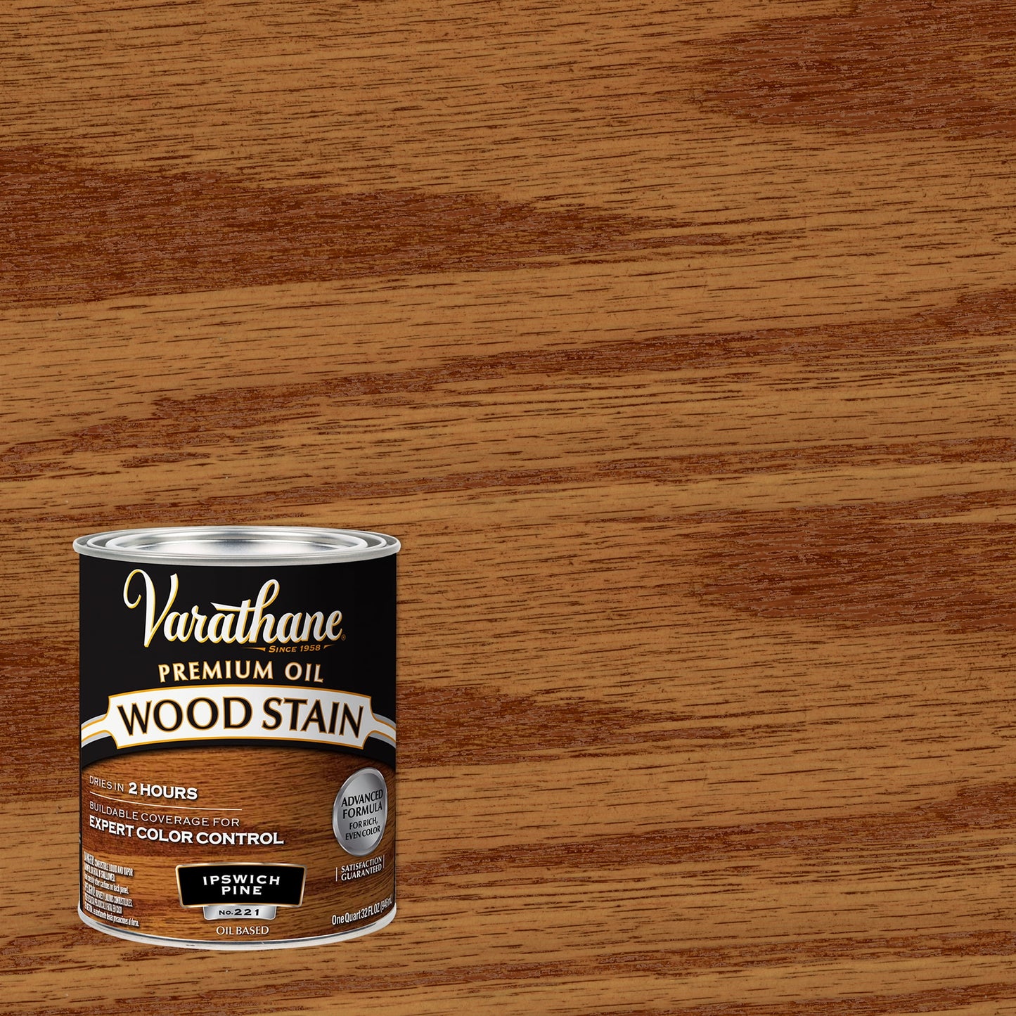 2 Pack, Ipswich Pine, Varathane Premium Oil-Based Interior Wood Stain-211714H, Quart