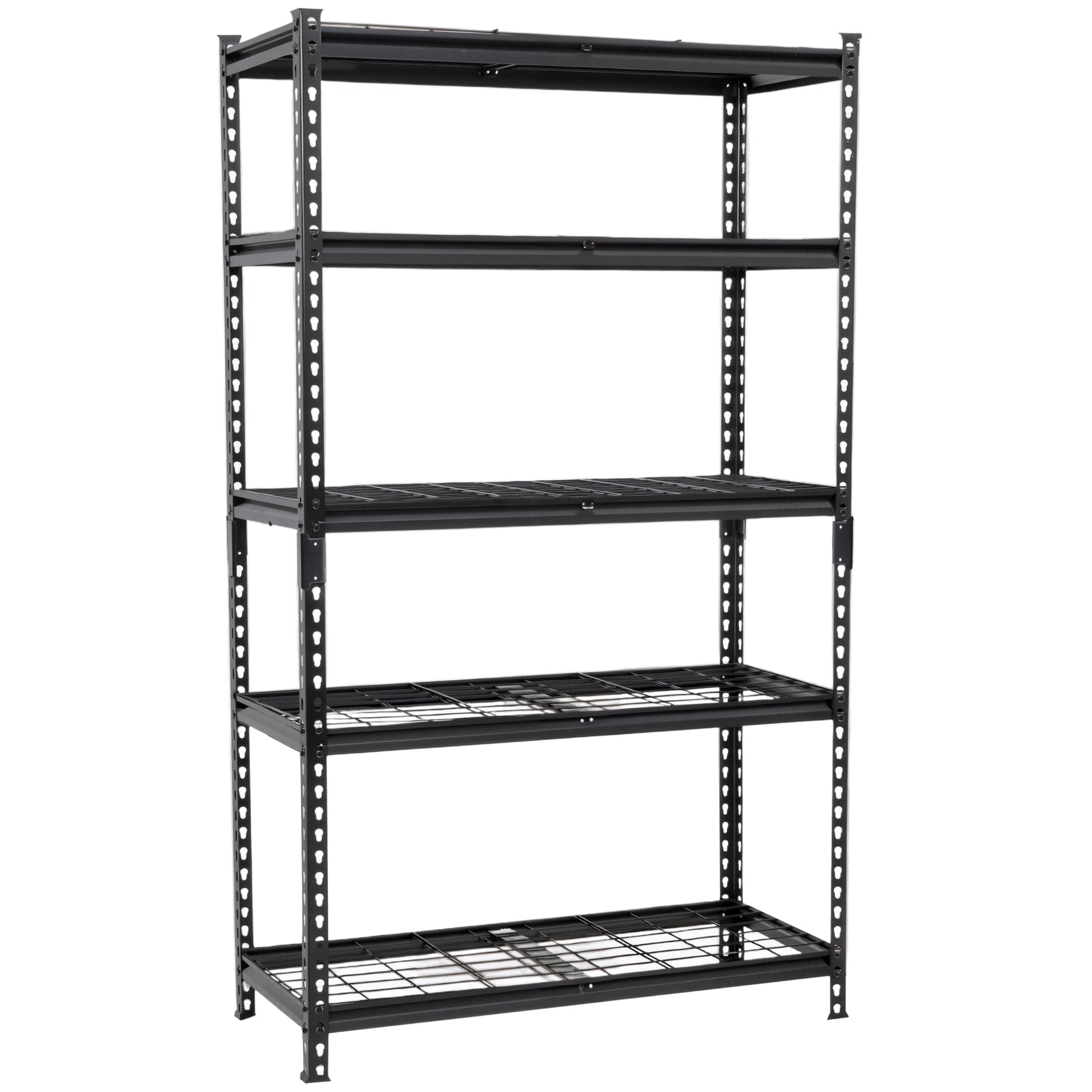 Jopath 5-Tier Storage Shelf Set of 2,72''H Heavy Duty Adjustable Garage Shelving Unit for Garage,Warehouse,2250 lb Load,36''W x 18''D x 72''H,Black