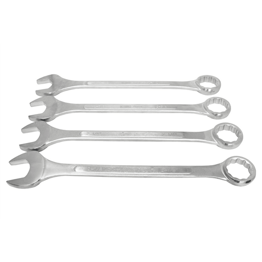 K-Tool 41004 4pc Raised Panel Jumbo Combo Wrench Set, 2-1/8" - 2-1/2"