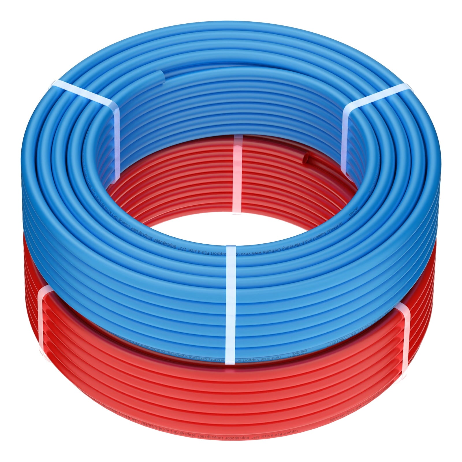 KFFKFF 1/2 Inch PEX-A Pipe Tubing, 2 Rolls of 100 Feet for Hot and Cold Water Systems, Flexible Plumbing Solution with Cutter, Blue & Red