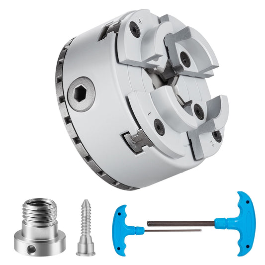KFFKFF 4-Jaw 2.75" Lathe Chuck, Self-Centering Tool for Precision Machining, Compatible with Lathes, Grinding, and Milling Machines