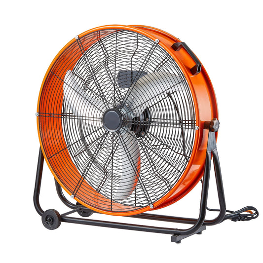 KFFKFF Barrel Fan, 24 Inch Powerful Industrial Circulation Fan, Robust Commercial Application 3-Speed 8600CFM, 360Â°Flexible Adjustment Industrial Ground Fan for Warehouse, Workshop, Factory, Basement