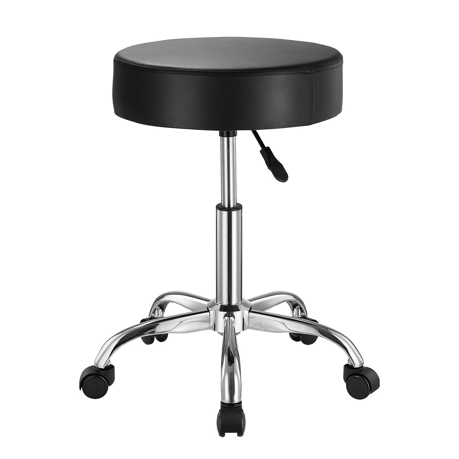 KFFKFF Circular Mobile Seat, Leather-Covered Mobile Seat with Casters, 360Â° Rotating Sketching Seat with Enhanced Padding, Adjustable Height Mobile Task SPA Tattoo Seat, Suitable for Office