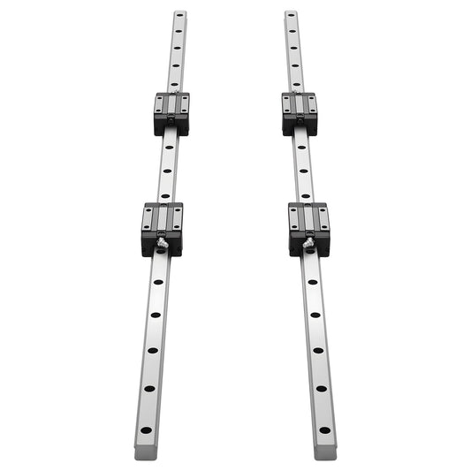 KFFKFF Linear Rail Guide Kit, HGR20, Includes 2 Pieces of 1000 mm (39.4 inch) Rails and 4 Bearing Slide Blocks, Durable and Accurate Design for DIY Projects, CNC Routers, Lathes, Mills