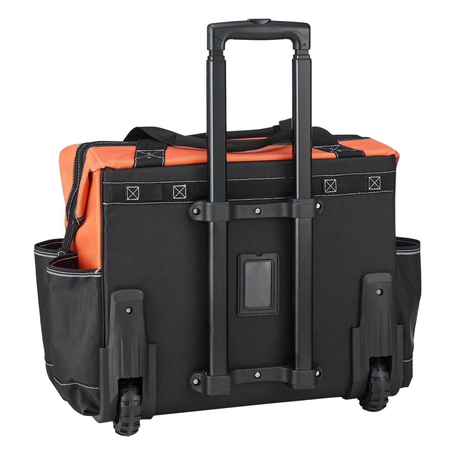KFFKFF Rolling Tool Bag with 110 lbs Capacity, 27 Pockets, Durable Design with Wheels, Adjustable Handle and Stable Base, Ideal for Construction and Mechanic Tool Organization