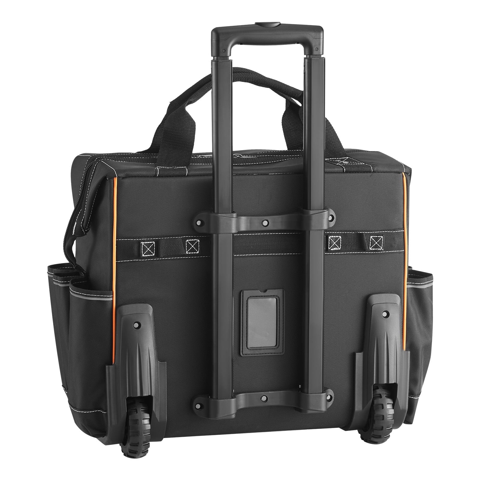 KFFKFF Rolling Tool Bag with Wheels, 110 lbs Capacity, 25 Pockets Durable Tool Organizer with Telescoping Handle & Sturdy Base for Electricians and Construction Workers