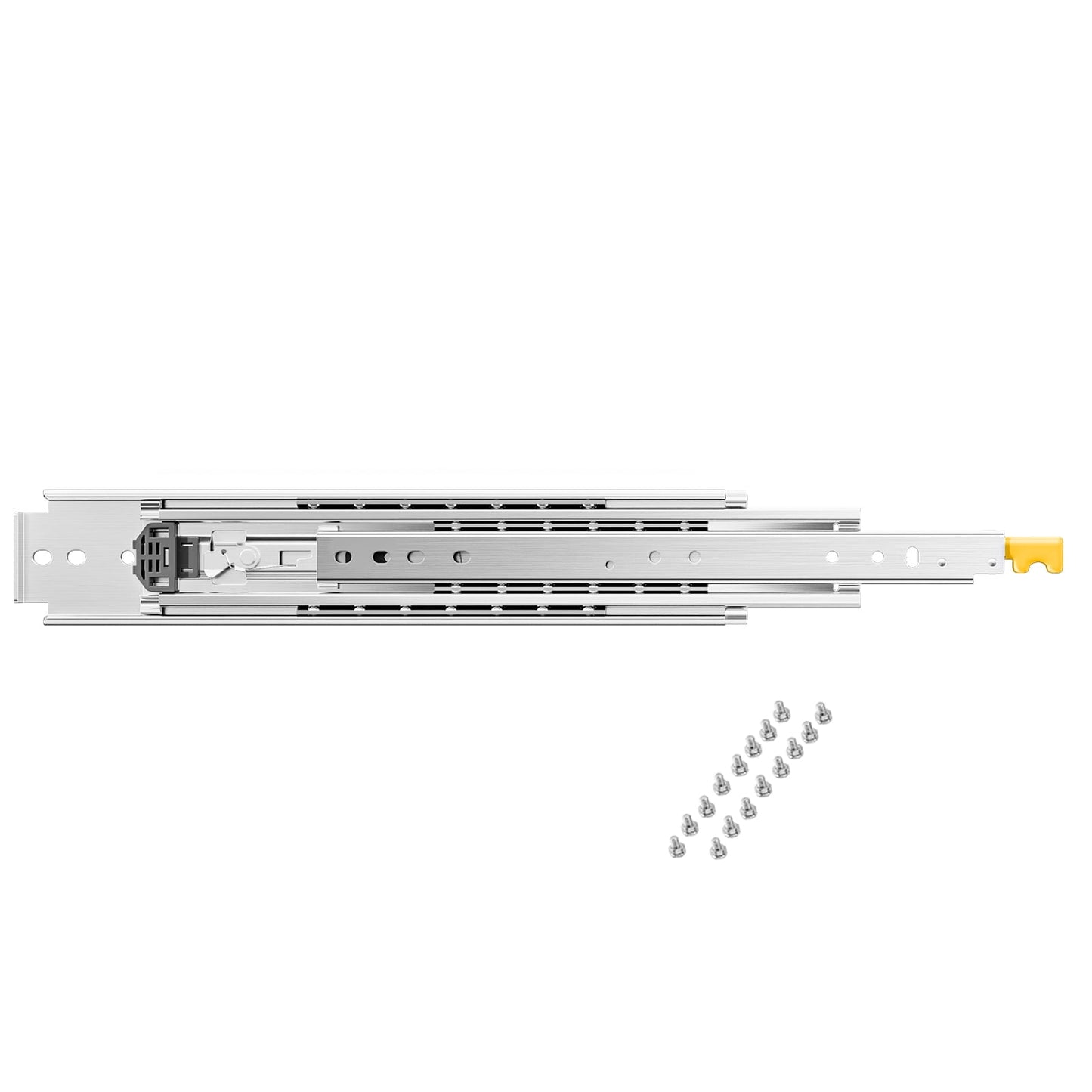 KFFKFF Set of 2 Drawer Slides, Available in Sizes from 16 to 60 Inches, 500 lbs Load Capacity, Includes Locking Feature, Ball Bearing Side-Mounted Design