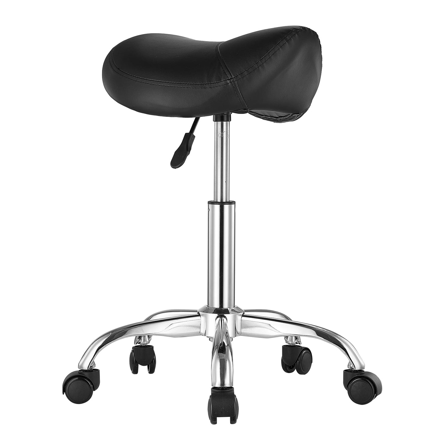 KFFKFF Swivel Seating Stool, PU Leather Mobile Stool with Casters, 360Â° Rotating Drafting Stool with Enhanced Padding, Height Modifiable Mobile Work SPA Stool, Suitable for Office, Home, Salon & Bar