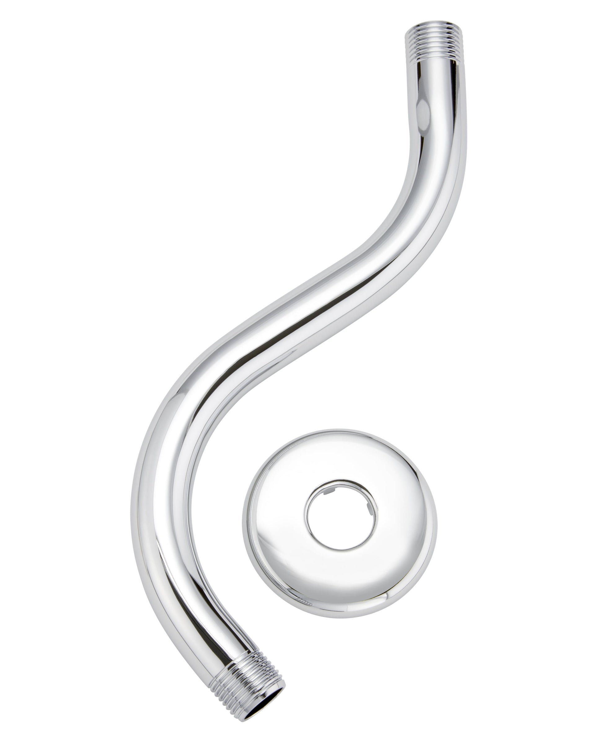 Keeney PP825-191 S-Shaped Replacement Shower Arm and Flange, Polished Chrome