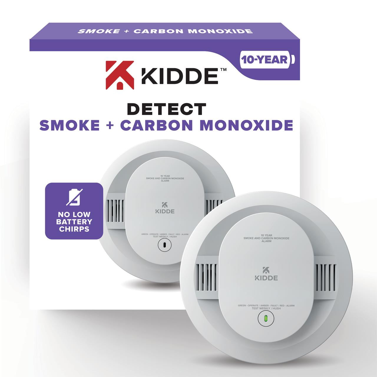 Kidde 10-Year Sealed Lithium Battery-Operated Combination Smoke & Carbon Monoxide Detector