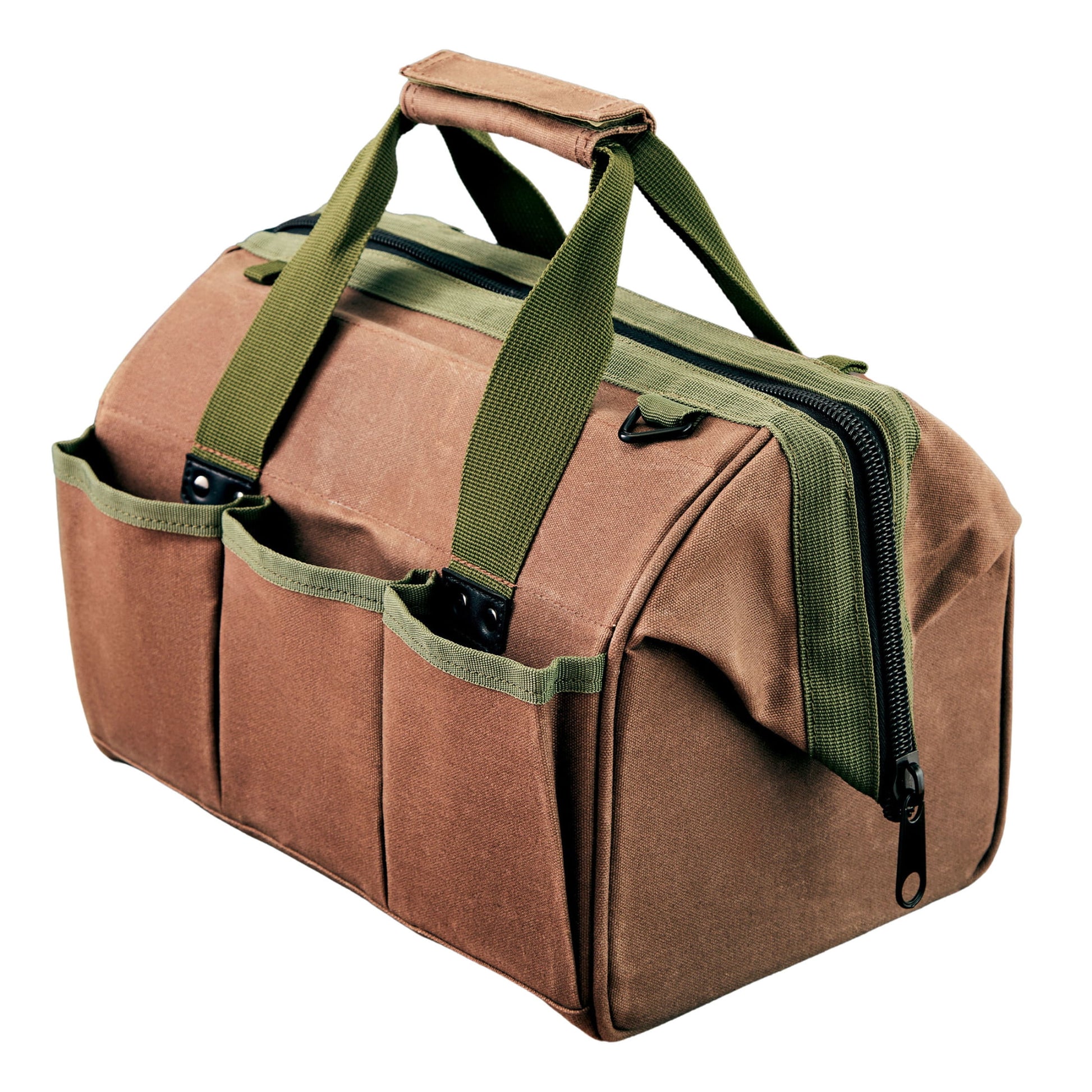 Kings County Tools 11.75â€ Heavy Duty Waxed Canvas Tool Bag or Garden Caddy for Gardening Supplies