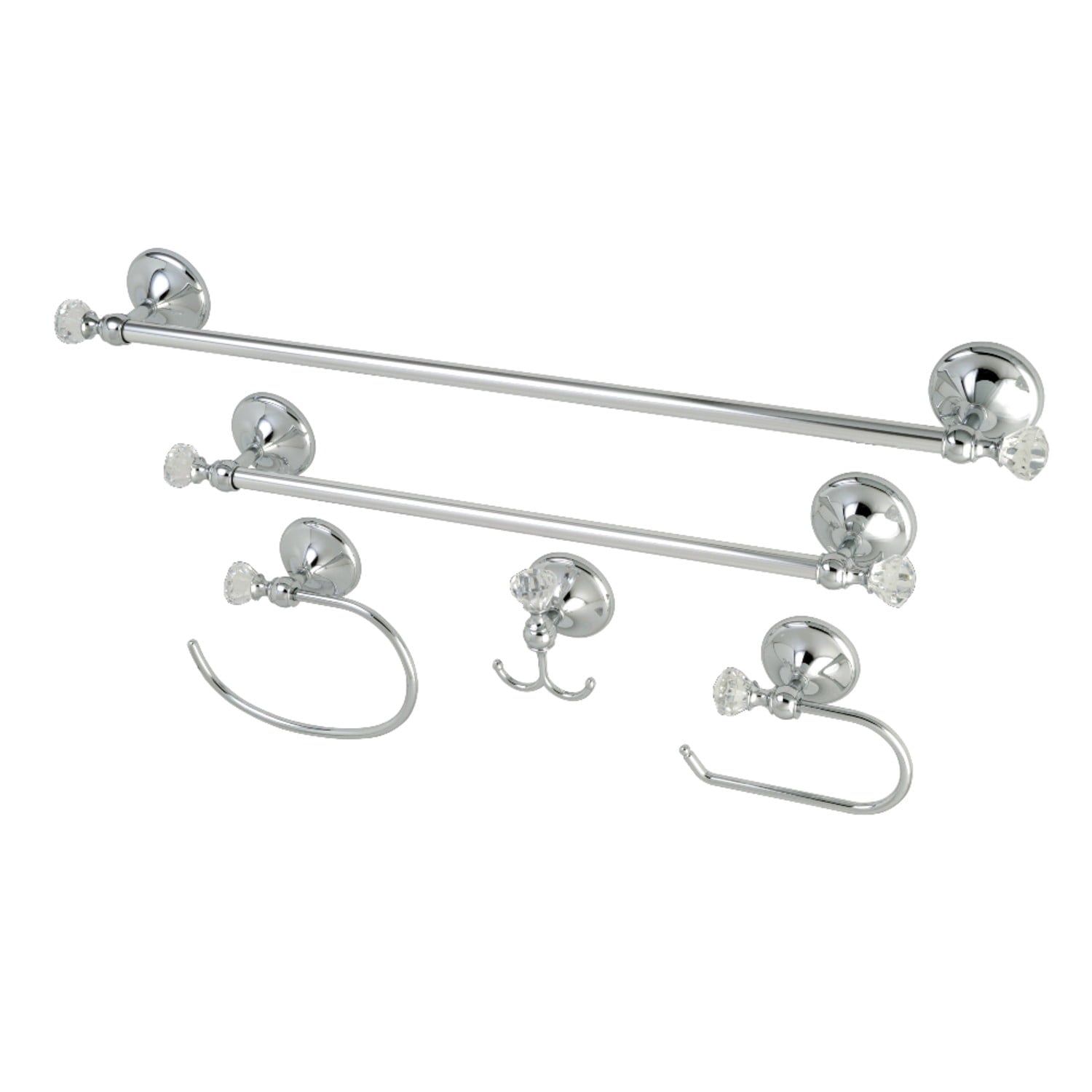 Kingston Brass BAHK71512478C Celebrity 5 Piece Bathroom Package - Chrome