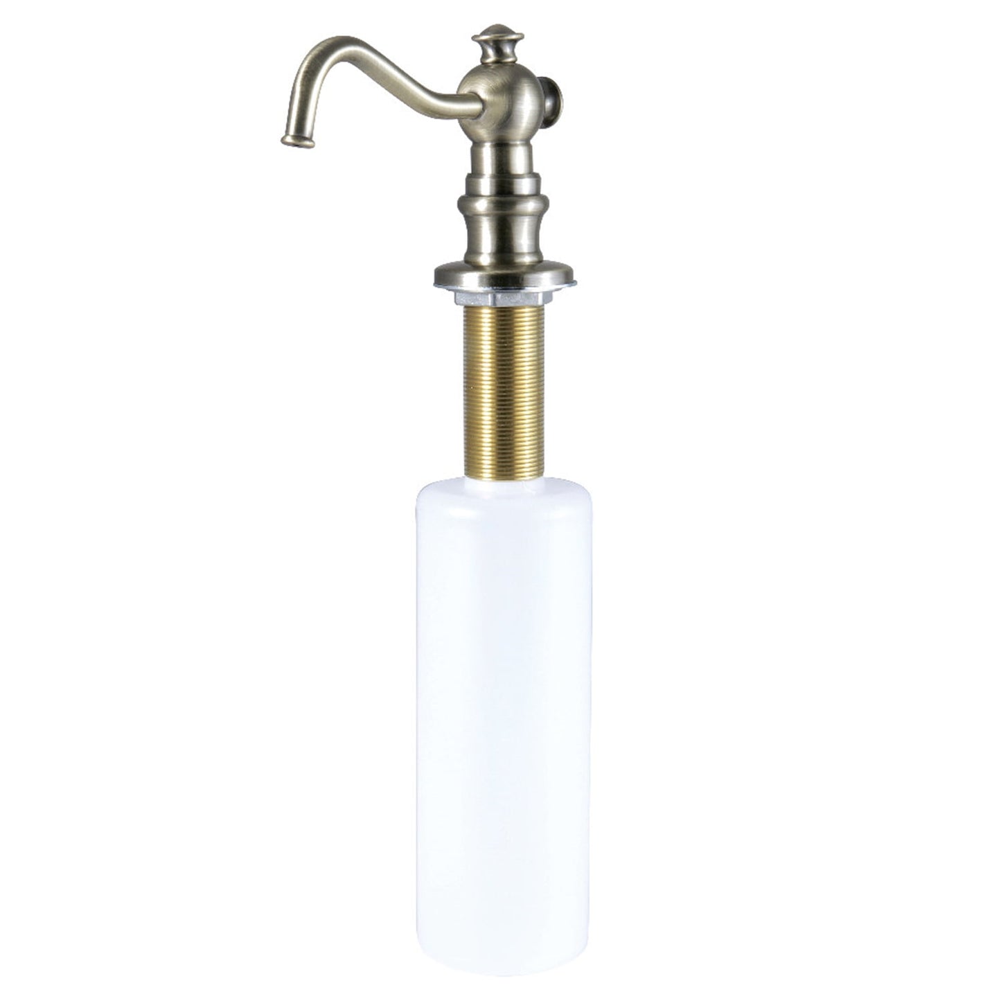 Kingston Brass SD7603 Curved Nozzle Metal Soap Dispenser, Antique Brass