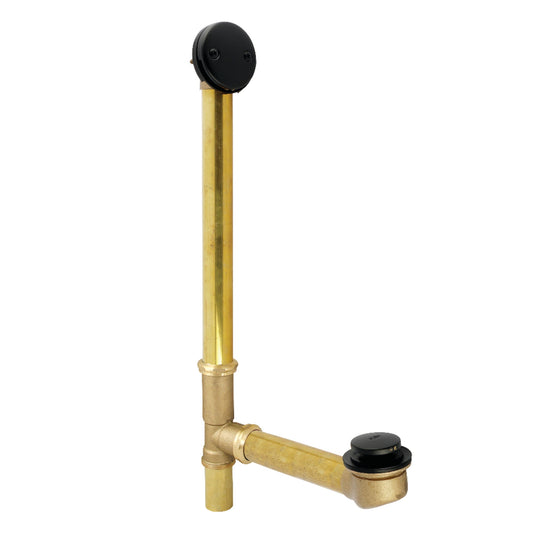 Kingston Brass DTT2160MB 21-Inch Brass Standard Mount Toe Touch Tub Waste and Overflow in Matte Black