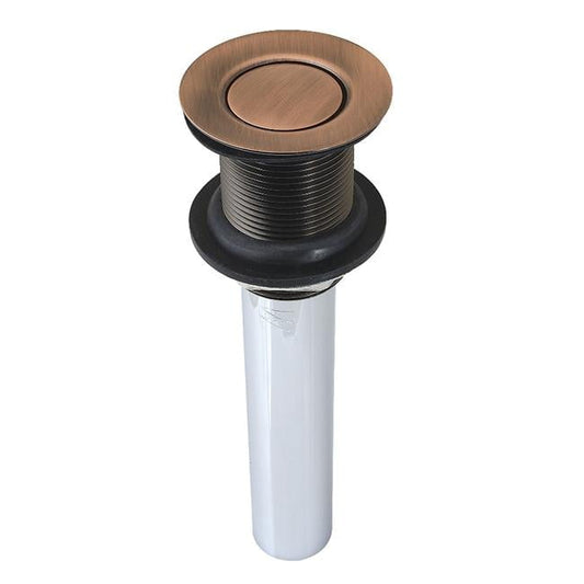Kingston Brass EV800AC Push Pop-Up Drain without Overflow, Antique Copper