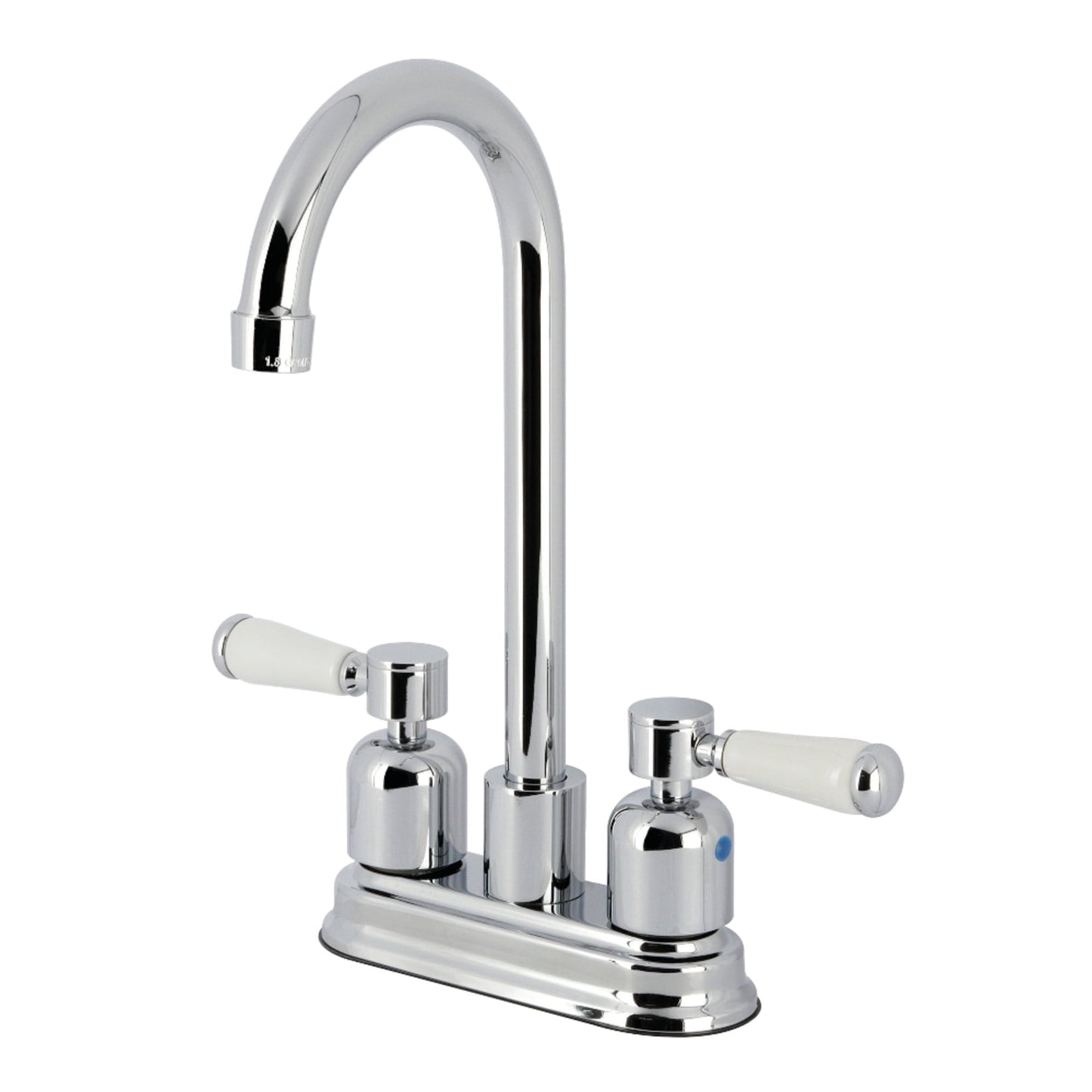 Kingston Brass FB8491DPL Paris Double-Handle 4" Centerset High-Arc Bar Faucet, Polished Chrome