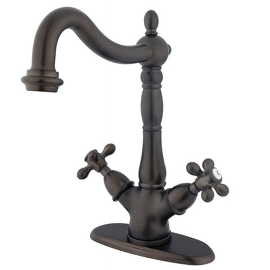 Kingston Brass Heritage Two Handle Vessel Sink Faucet with Optional Cover Plate