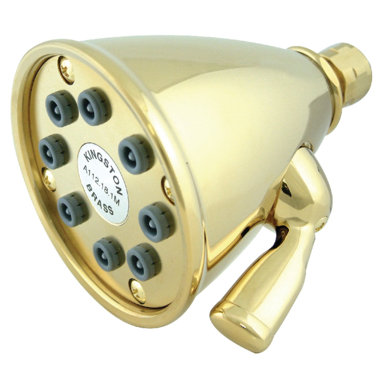 Kingston Brass K139A2 Victorian 3-5/8-Inch Round Adjustable Jet Spray Brass Shower Head in Polished Brass