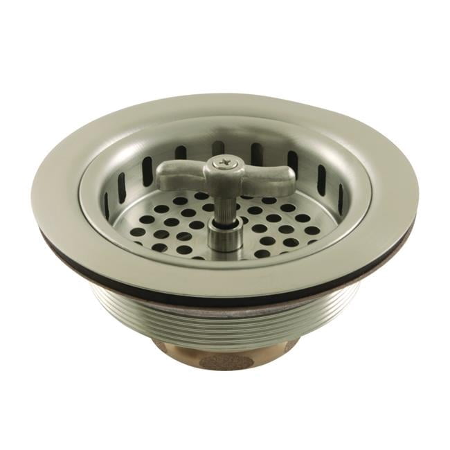 Kingston Brass K212BN Tacoma Spin & Seal Sink Basket Strainer, Brushed Nickel