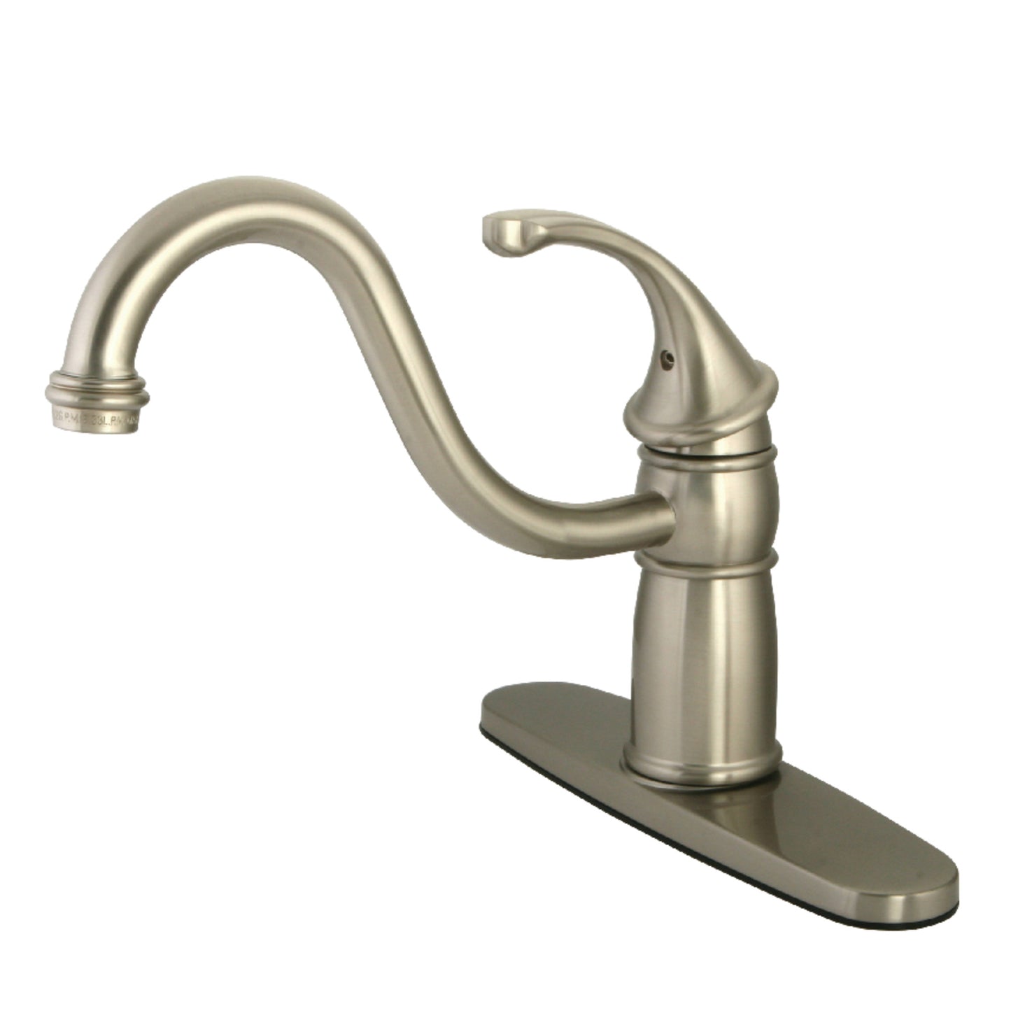 Kingston KB1578GLLS Georgian Single-Handle 1-or-3 Hole Kitchen Faucet in Brushed Nickel