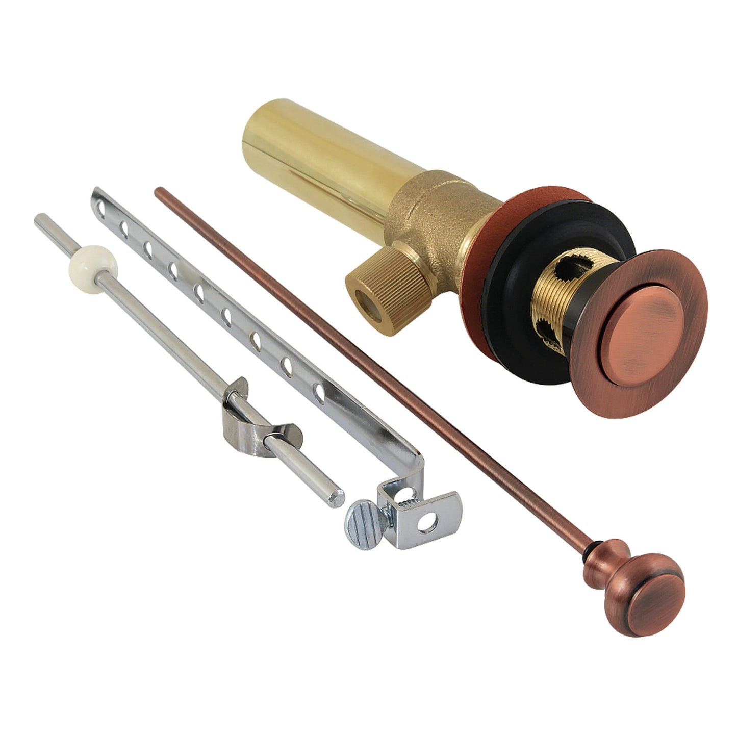 Kingston Brass KB2006AC Pop-Up Drain with Overflow, 22 Gauge, Antique Copper