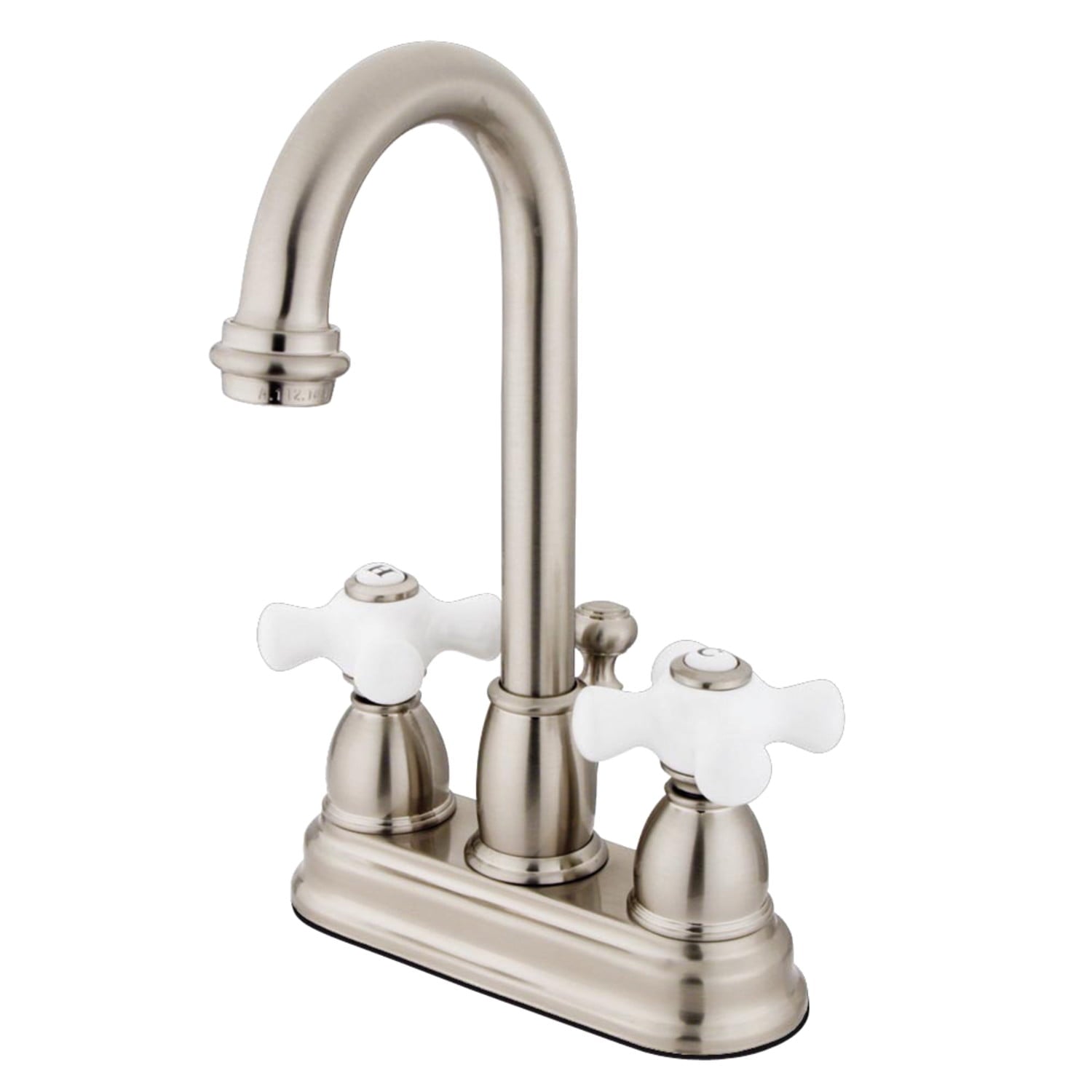 Kingston Brass KB3618PX 4 in. Centerset Bathroom Faucet, Brushed Nickel
