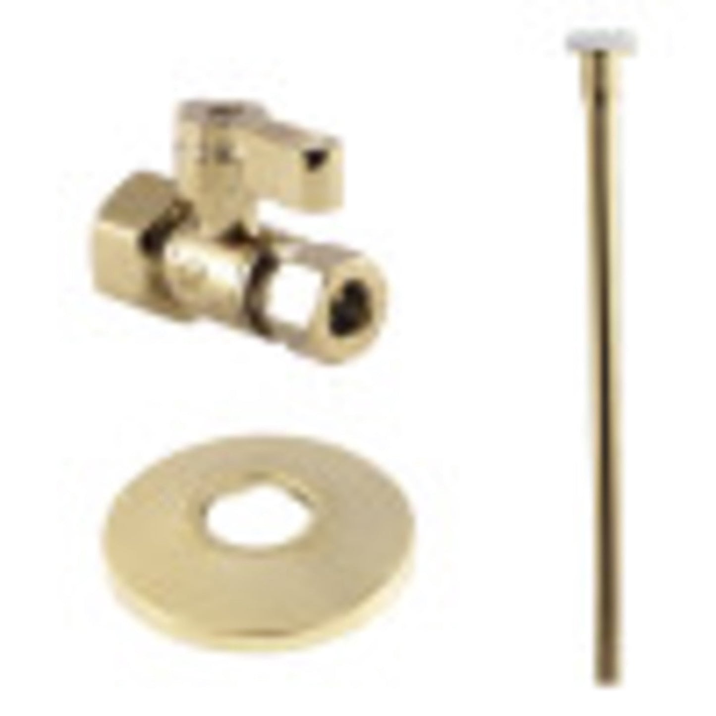 Kingston Brass KF43152TKF20 Toilet Supply Kit, 1/2" FIP x 3/8" OD Comp Straight Valve, Polished Brass