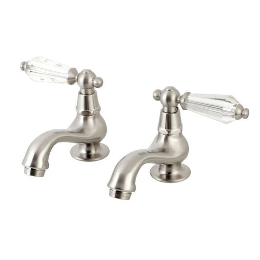 Kingston Brass KS1108WLL Basin Tap Faucet with Cross Handle, Brushed Nickel