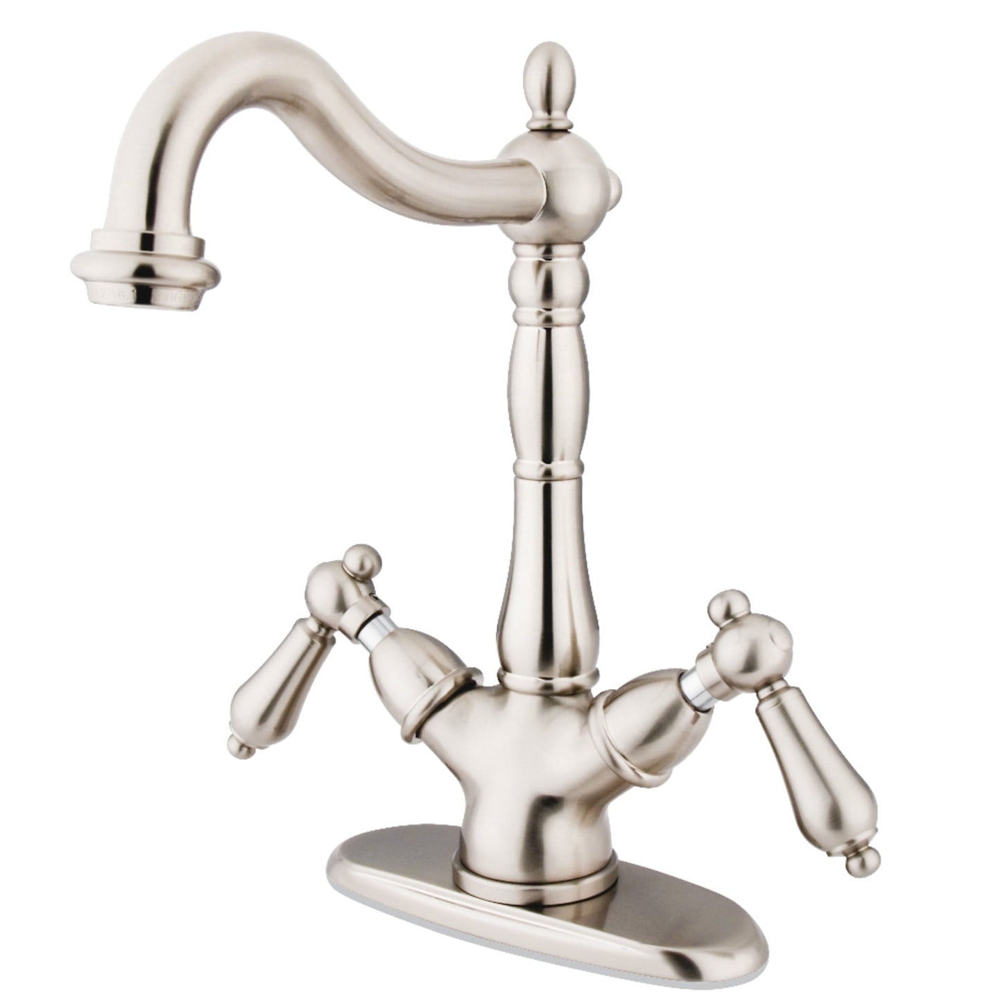 Kingston Brass KS1496AL Grifo de BaÃ±o de Montaje EstÃ¡ndar de 2 Manijas Heritage, NÃ­quel Pulido