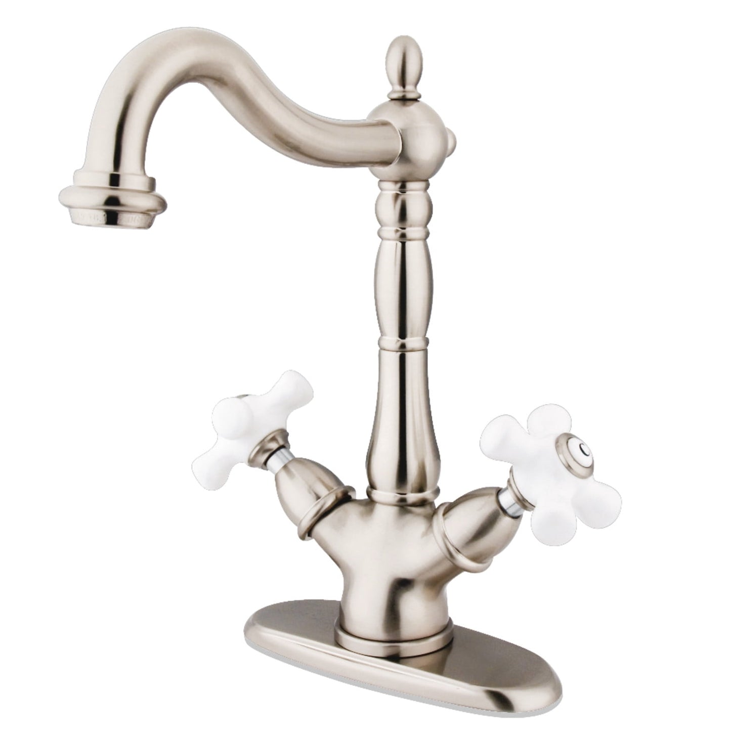 Kingston Brass KS1498PX Vessel Mount Bathroom Faucet, Brushed Nickel