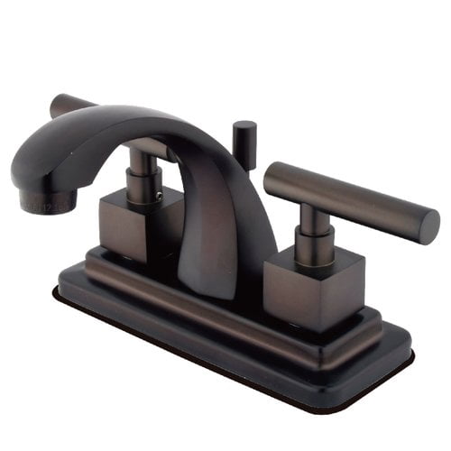 Kingston Brass Claremont Two Handle 4" Centerset Lavatory Faucet with Brass Pop-up