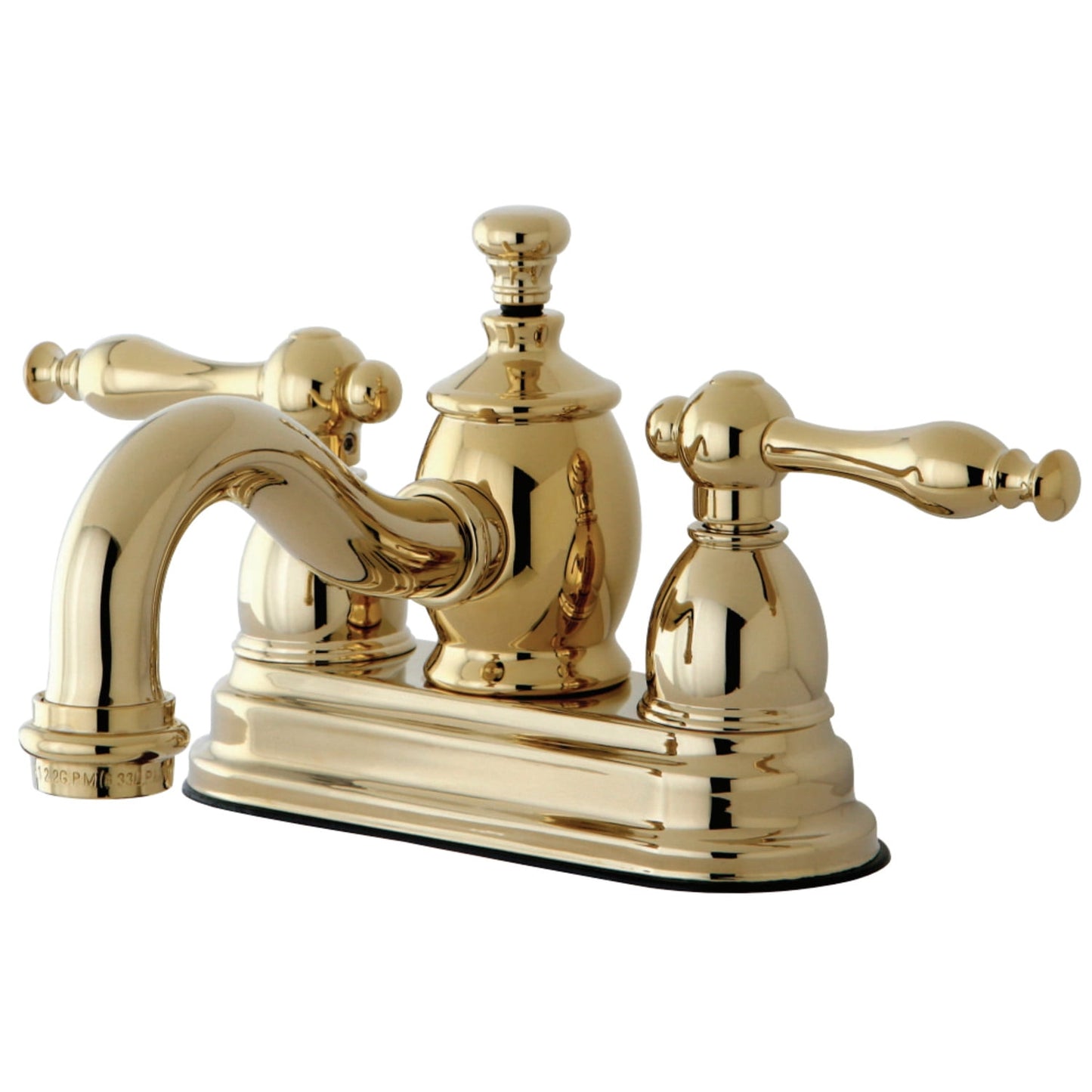 Kingston Brass KS7102NL 4 in. Centerset Bathroom Faucet, Polished Brass