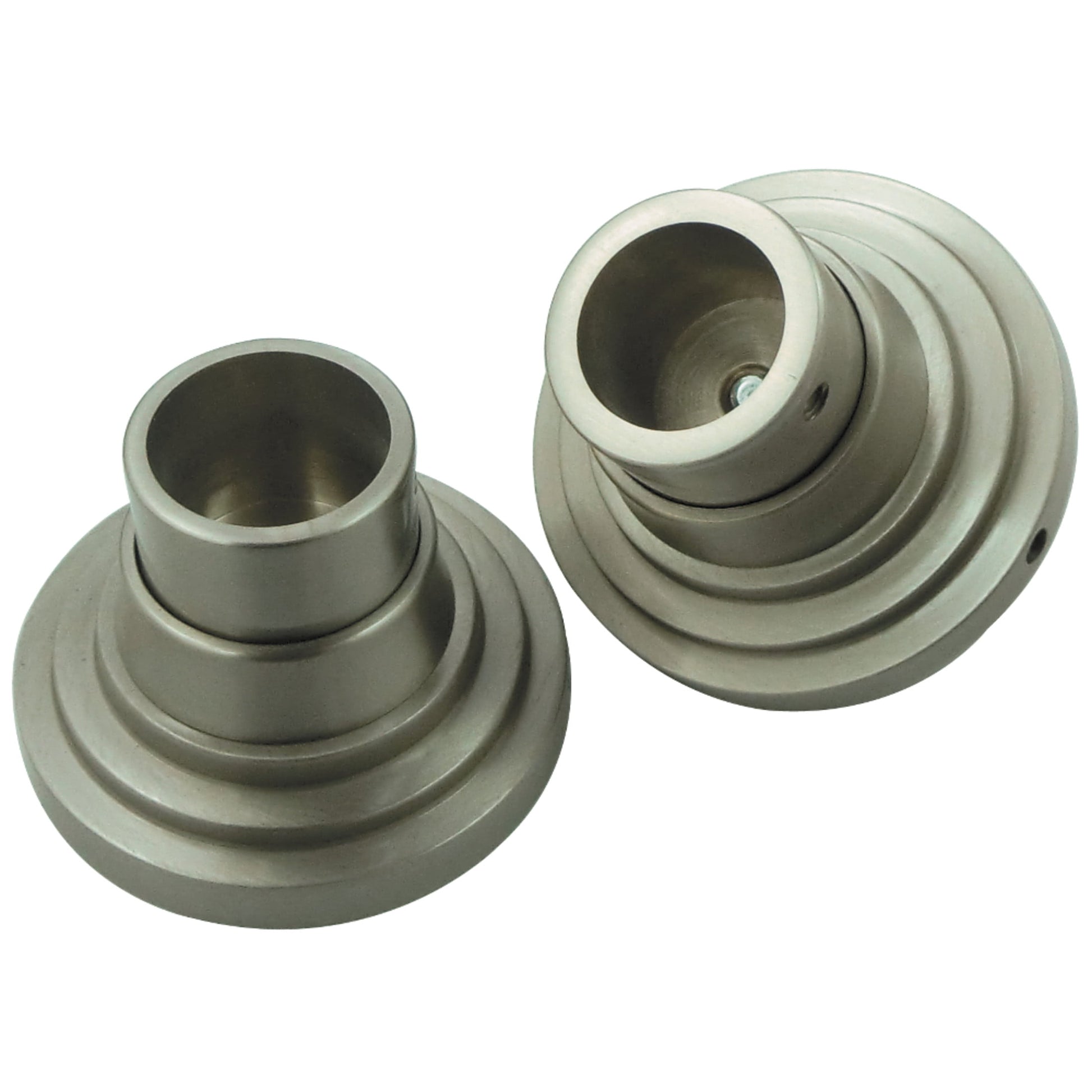 Kingston SRP2718 Edenscape Brass Shower Curtain Rod Base (1 Pair) in Brushed Nickel