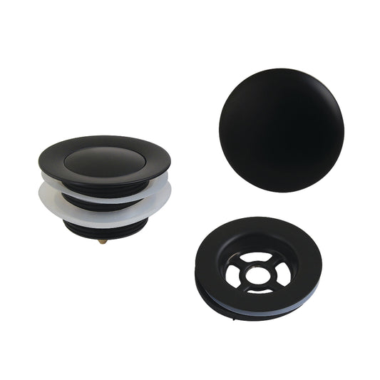 Kingston Brass VTDETRIM0 Trimscape Toe Touch Tub Drain Trim Kit with Overflow Plate, Matte Black