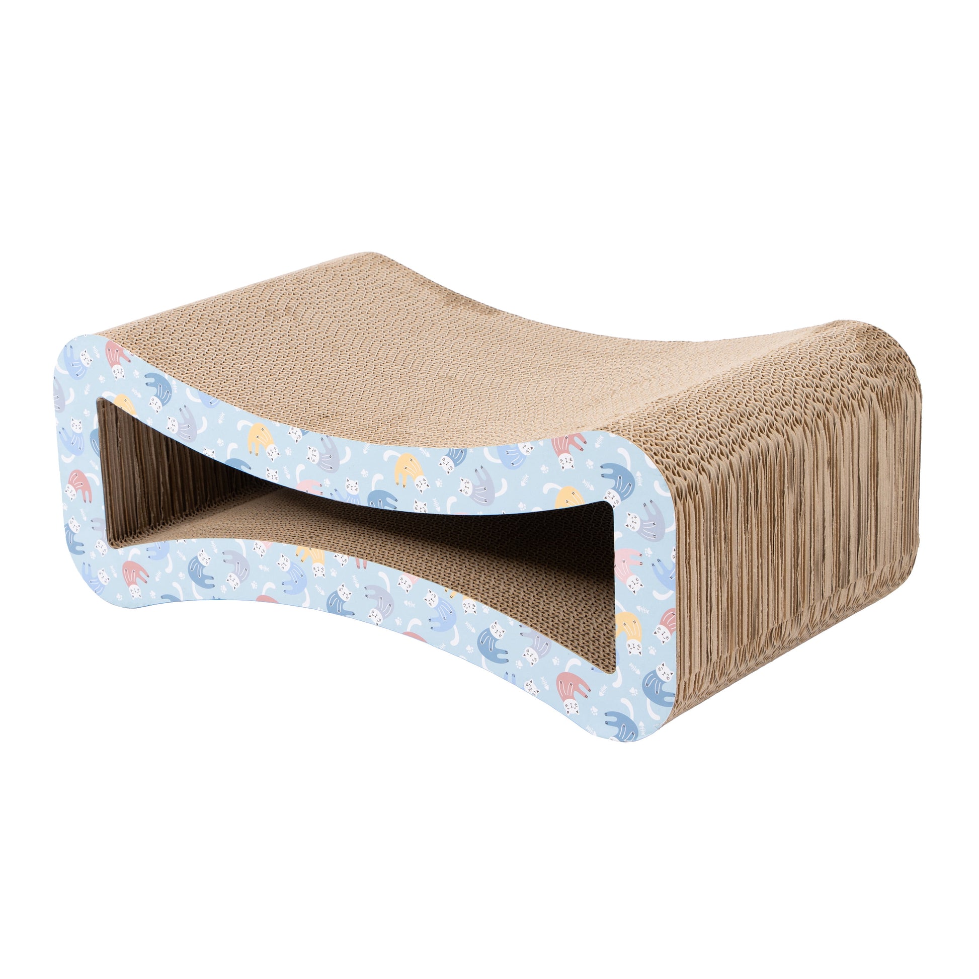 Kitty City Durable Cat Print Corrugated Cardboard Lounge Scratching Pad, O/S