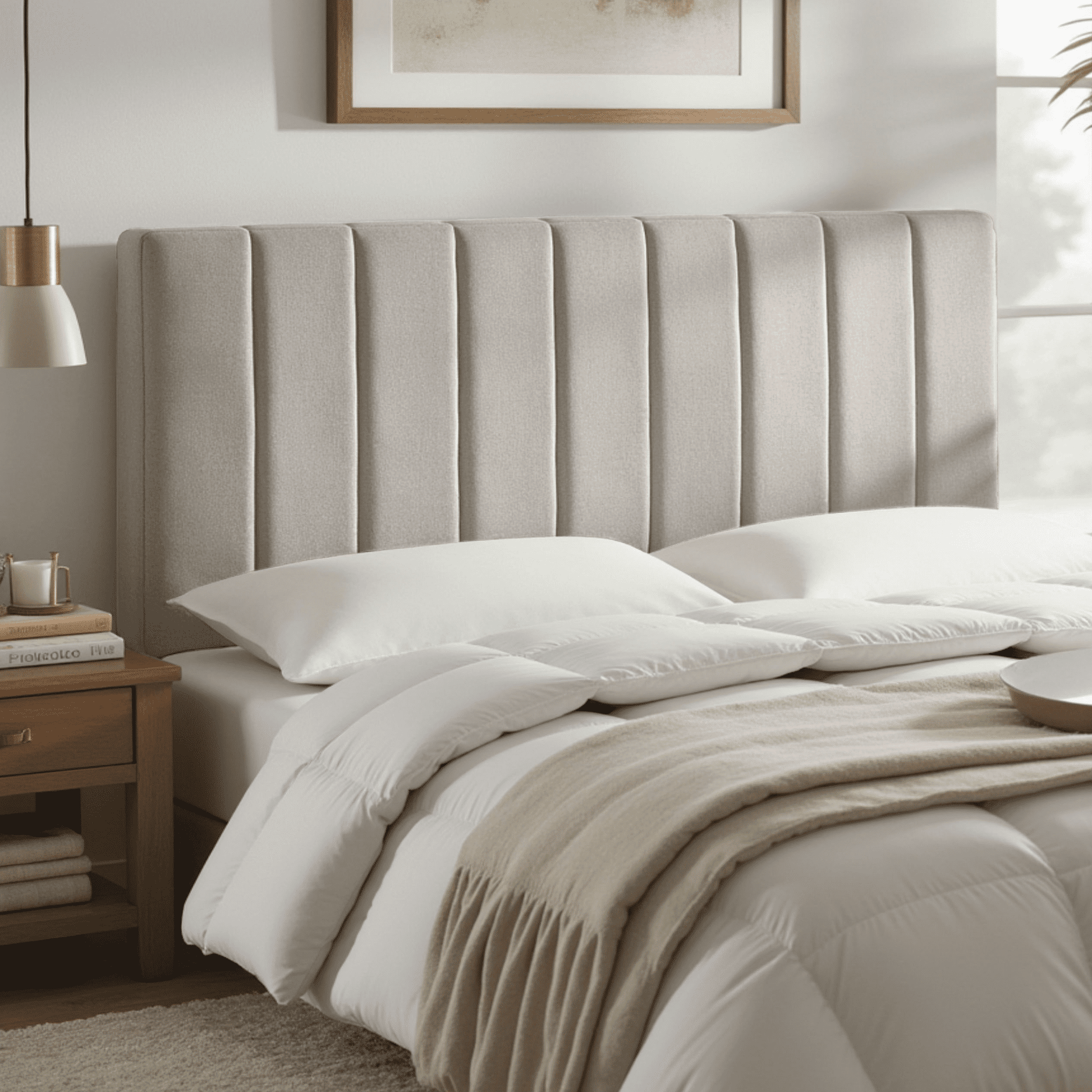 Lammlaoe King Headboard, Upholstered Wall Mounted, Peel and Stick Installation, Sound Reducing 3D Panel Design, Easy Assembly, Silver