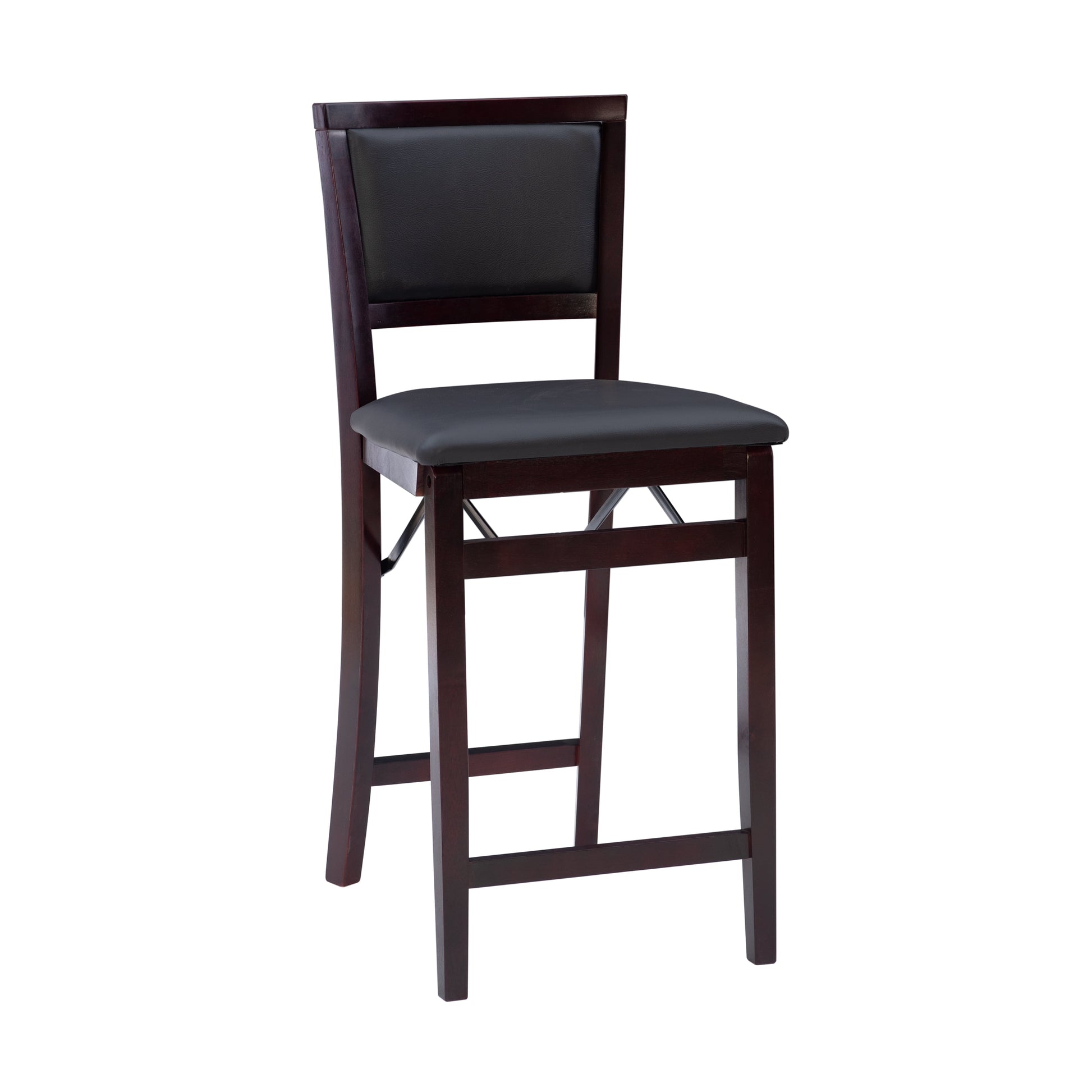 Linon Triena Pad Back Folding 25" Counter Stool in Espresso Brown