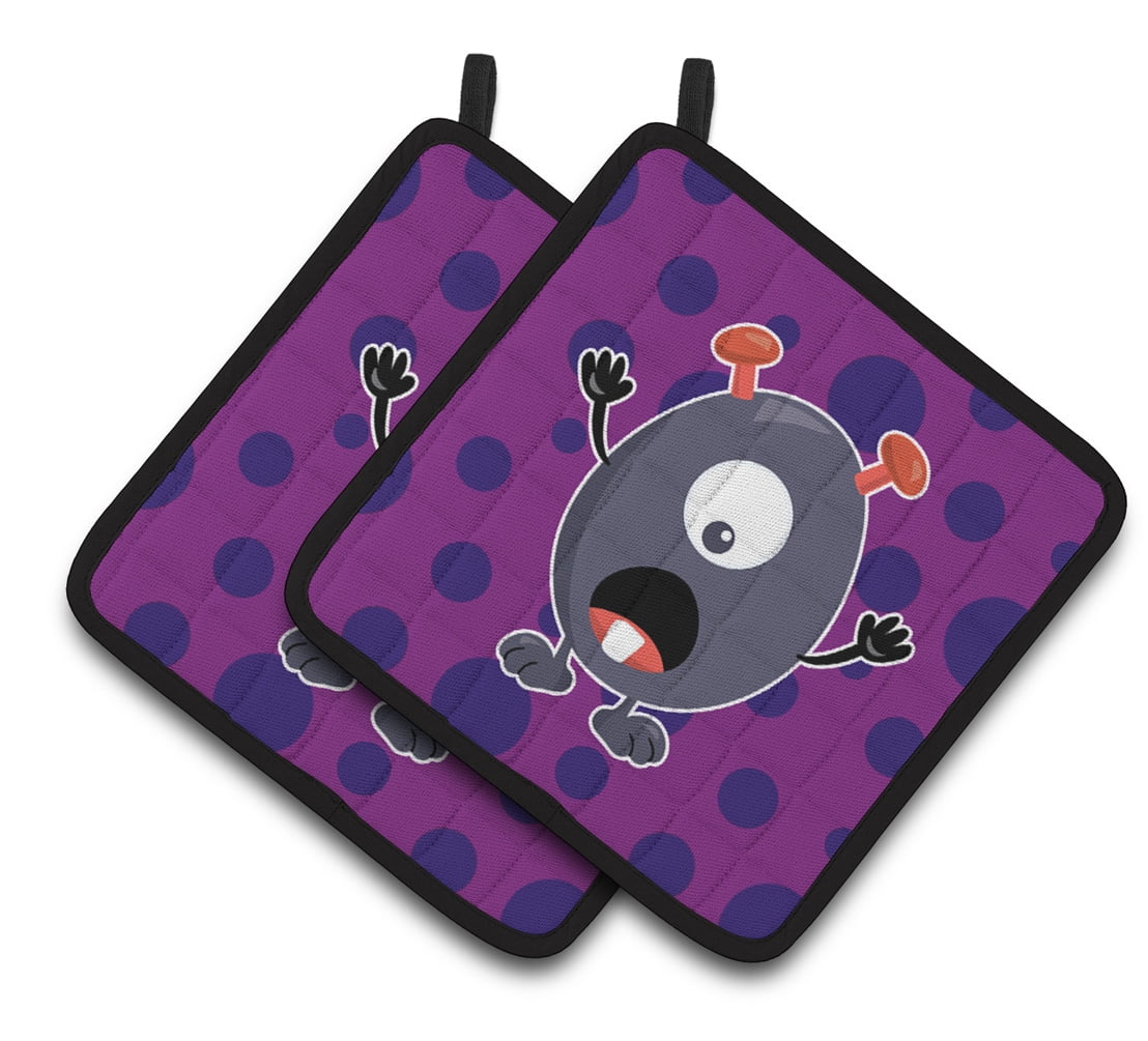 Little Monster Grape Gordo Pair of Pot Holders