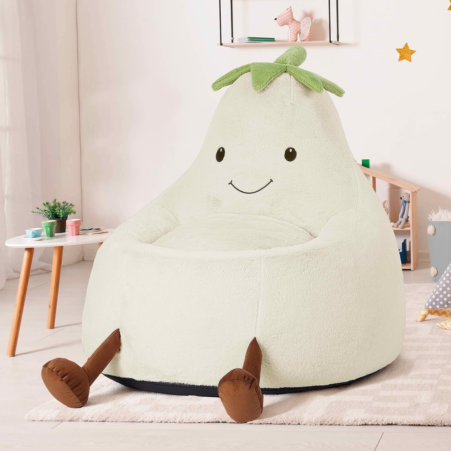 MAYEERTY Toddler Children's Bean Bag Chair Artificial Rabbit Fur Cover Teenager Filled Sofa