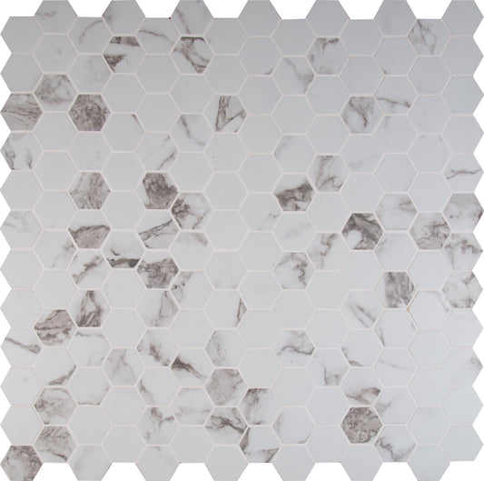 MSI Statuario 12 in. x 12 in. x 10mm Matte Porcelain Mesh-Mounted Mosaic Floor and Wall Tile (8 sq. ft./Case)