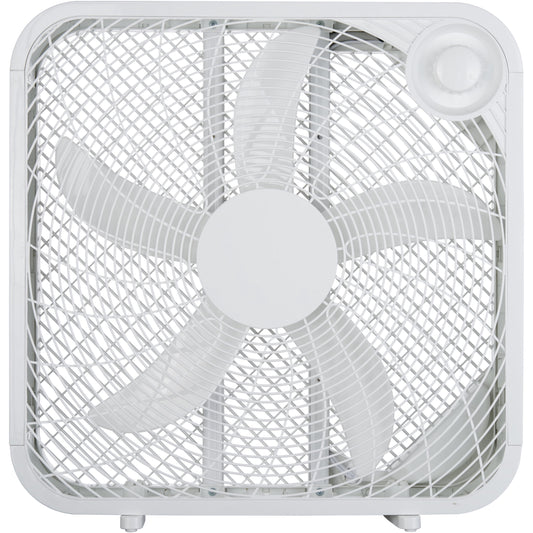 Mainstays 20-inch White Box Fan with 3-Speed Control and Easy-Carry Handle, FB50-16HWV