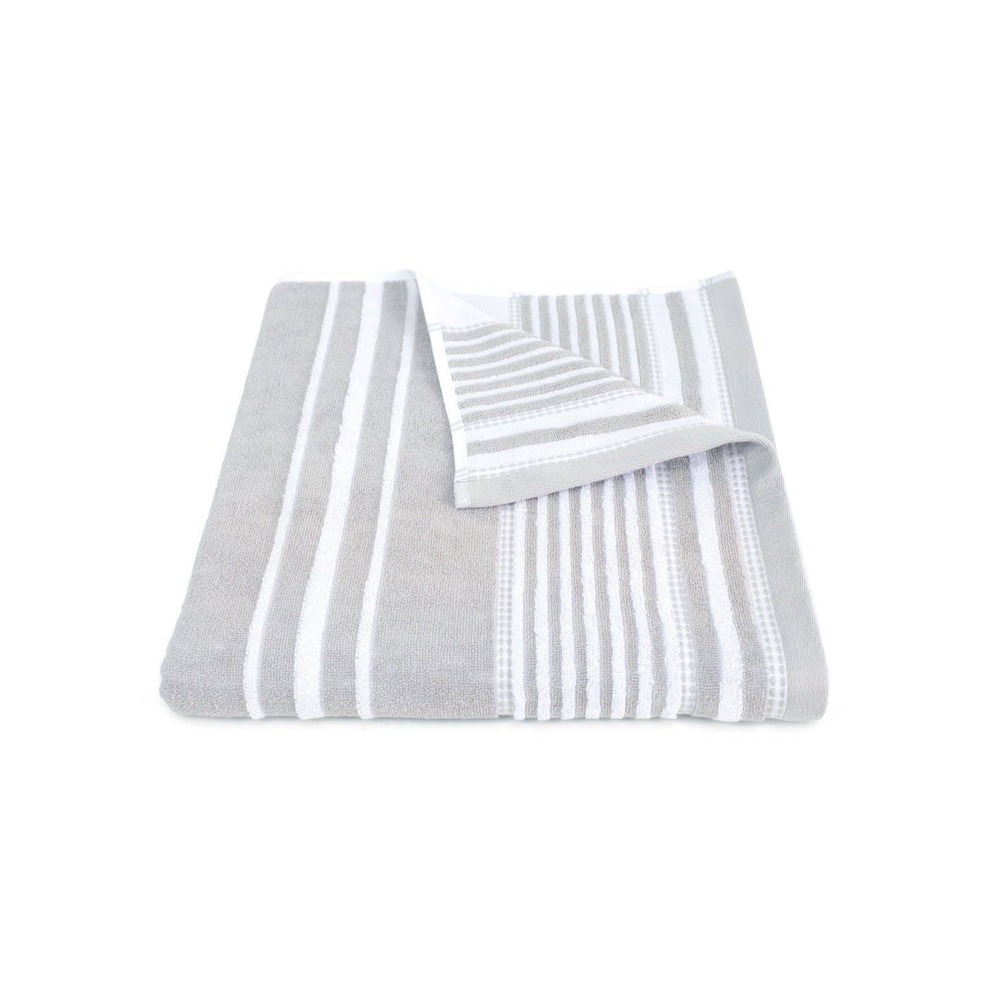 Martex Restore Slub Stripe Bath Towel, 30" x 56", Gray