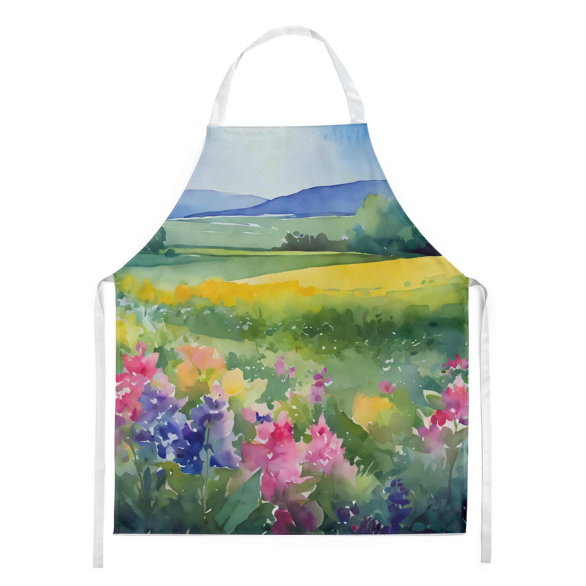 Massachusetts Mayflowers in Watercolor Apron 27 in x 30 in