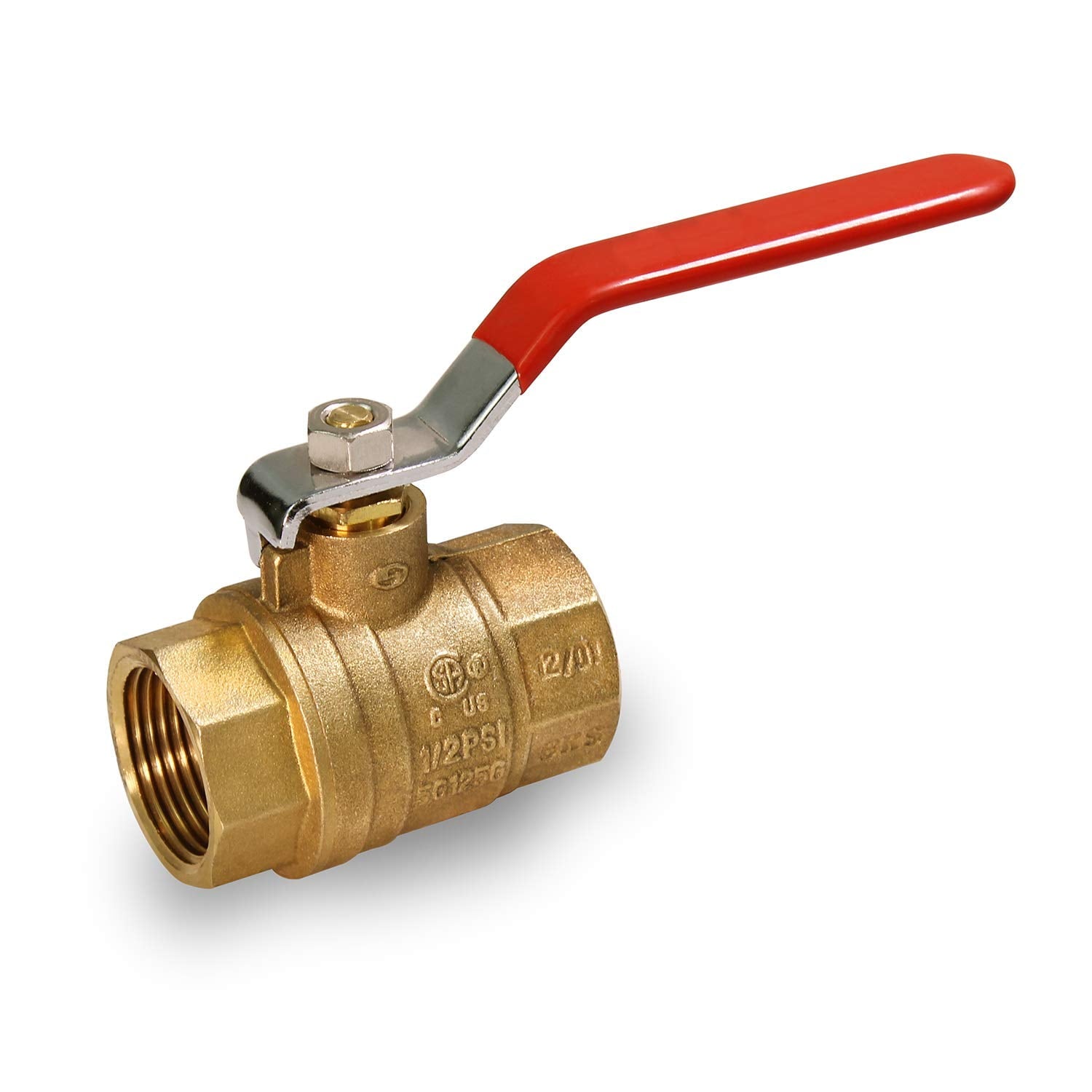 Midline Valve T522234 Premium Brass Gas Ball Valve, with 1/2 in. FIP Connections