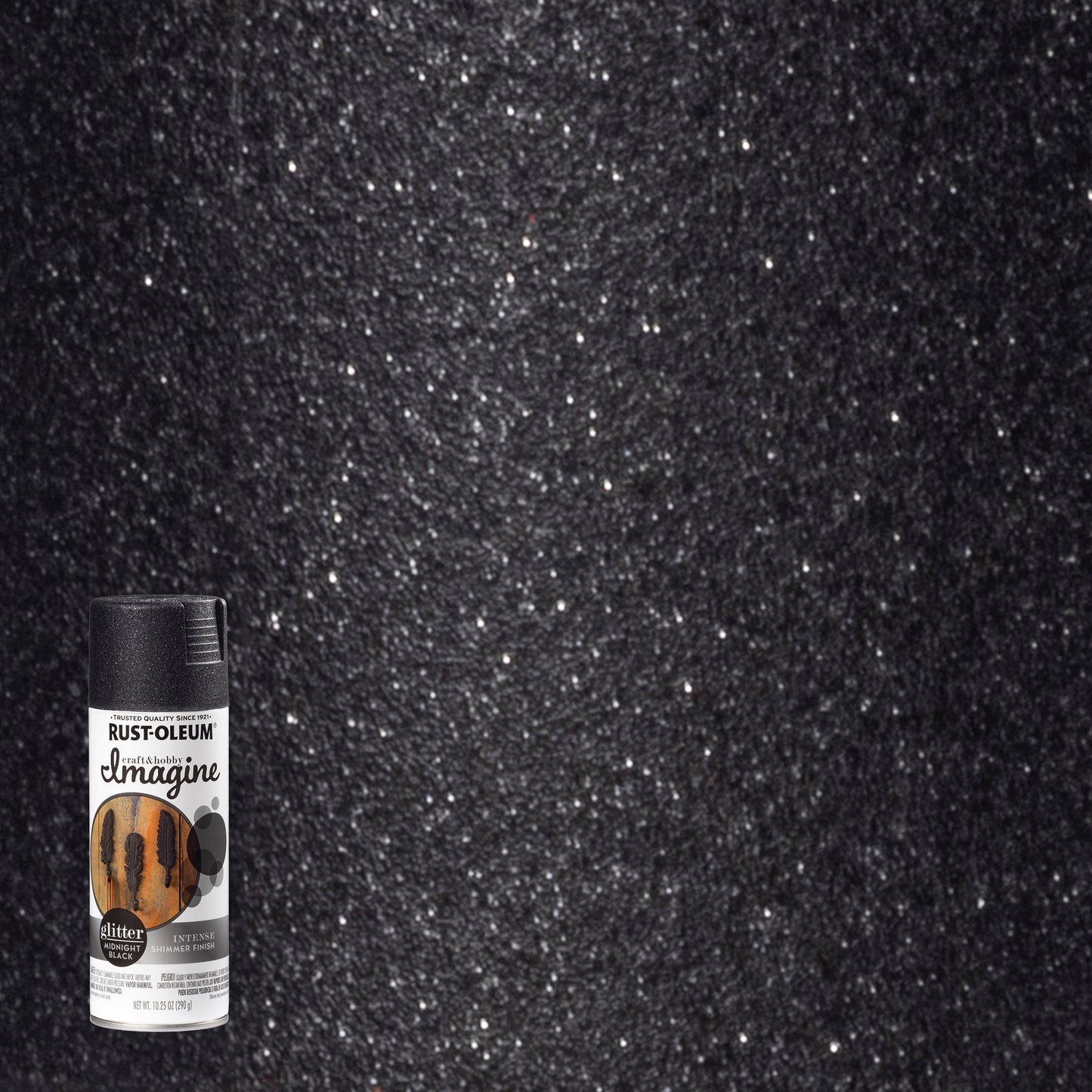 4 Pack, Midnight Black, Rust-Oleum Craft & Hobby Imagine Glitter Spray Paint- 354075, 10.25 oz.