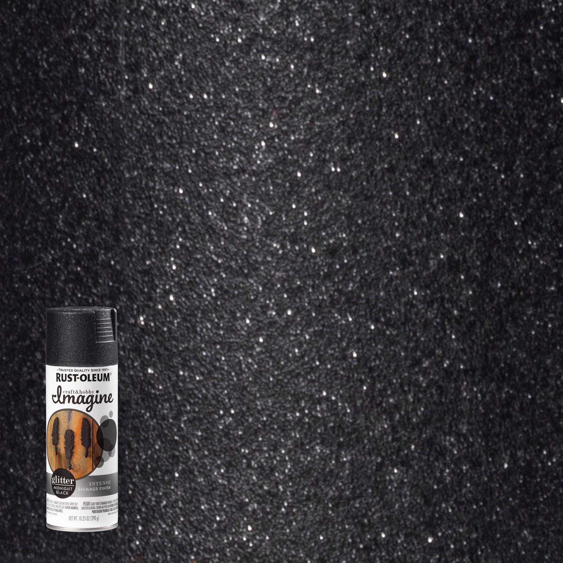 4 Pack, Midnight Black, Rust-Oleum Craft & Hobby Imagine Glitter Spray Paint- 354075, 10.25 oz.
